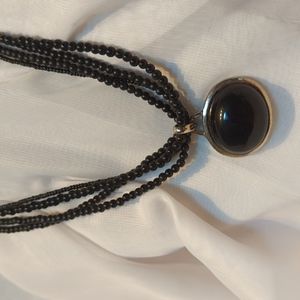 Necklace of Black Onyx with 4 Strands of beads